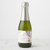 Bear Lilac Pop Bear Warte Teddy Warte, wenn sie Po Schaumweinetikett (Vorderseite)