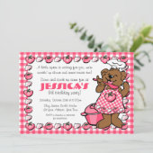 Bear Little Koch Party Einladung (Stehend Vorderseite)