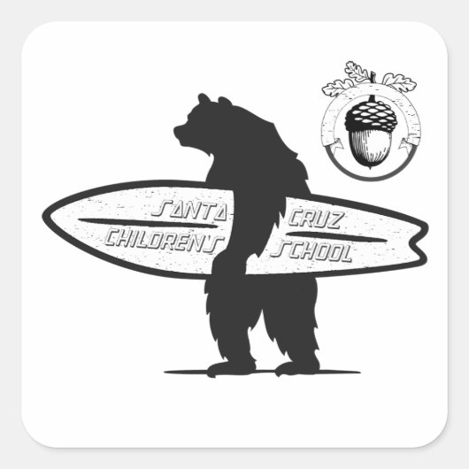 Bear-Logo-Aufkleber Quadratischer Aufkleber (Vorderseite)