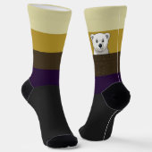 Bear looking over wall, Golden Brown Socken (Gewinkelt)