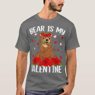 Bear Lover Rote Rose Blume Herzbär Valentine T-Shirt