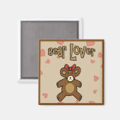 Bear Lover SQUARE Refridgerator Magnet (Vorderseite/Rückseite)