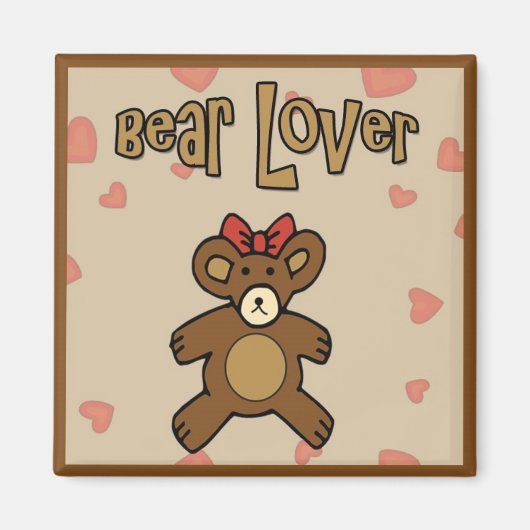 Bear Lover SQUARE Refridgerator Magnet (Vorne)