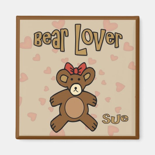 Bear Lover SQUARE Refridgerator Magnet (Vorne)