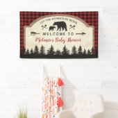 Bear Lumberjack Baby Dusche Begrüßungszeichen Plak Banner (Insitu)