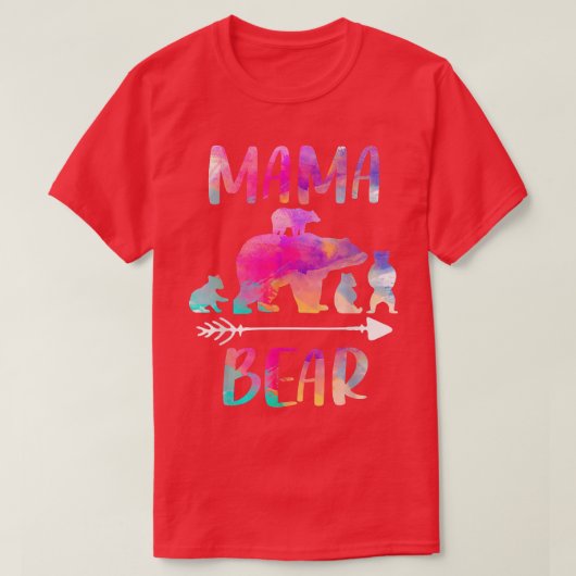 Bear Matching Family Outfits, Funny Mama Bear Four T-Shirt (Design vorne)