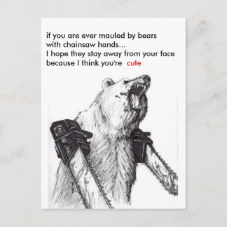 Bear Mauling Romance Postkarte