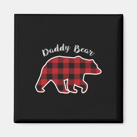 Bear Men Red Kariert Christmas Pajama Vater Gif Magnet (Vorne)