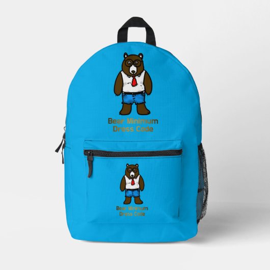 Bear Minimum Funny Pub Art Bedruckter Rucksack (Vorderseite)
