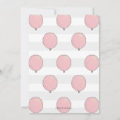 Bear mit Balloon Baby Shower Einladung | Rosa (Rückseite)