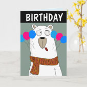 BEAR MIT BALLOONS KUNSTKARTE NIEDLICHE GEBURTSTAG KARTE (Gelbe Blume)