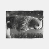 Bear mit einem gemütlichen Pullover Fleecedecke (Vorderseite (Horizontal))