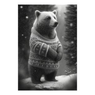 Bear mit einem gemütlichen Pullover Fotodruck
