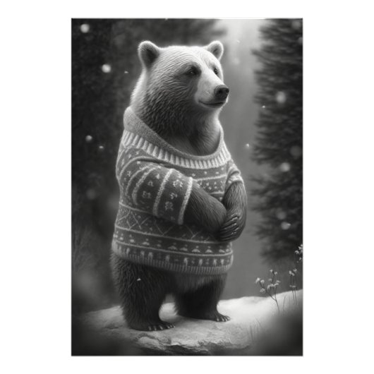 Bear mit einem gemütlichen Pullover Fotodruck (Vorne)