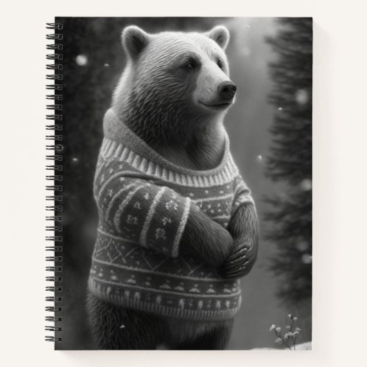 Bear mit einem gemütlichen Pullover Notizblock (Vorderseite)