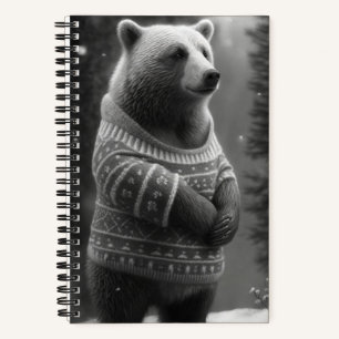 Bear mit einem gemütlichen Pullover Notizblock