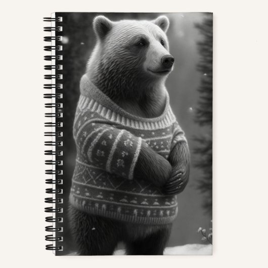 Bear mit einem gemütlichen Pullover Notizblock (Vorderseite)