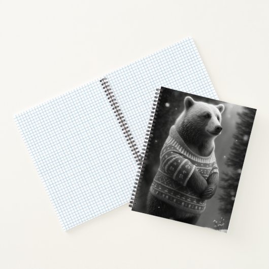 Bear mit einem gemütlichen Pullover Notizblock (Innenseite)