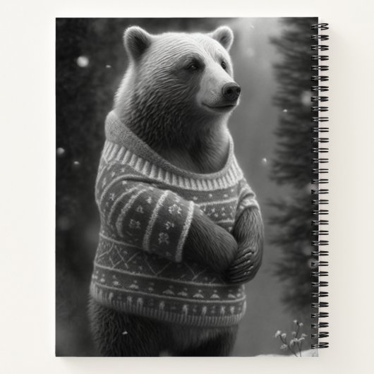Bear mit einem gemütlichen Pullover Notizblock (Rückseite)
