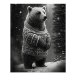 Bear mit einem gemütlichen Pullover Poster