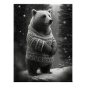 Bear mit einem gemütlichen Pullover Poster (Vorderseite)