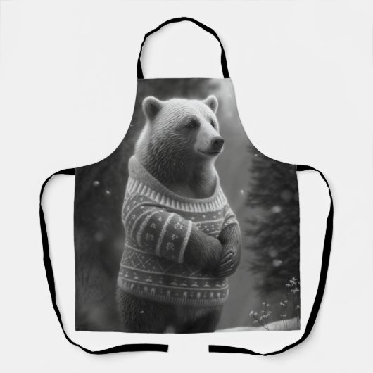 Bear mit einem gemütlichen Pullover Schürze (Vorderseite)