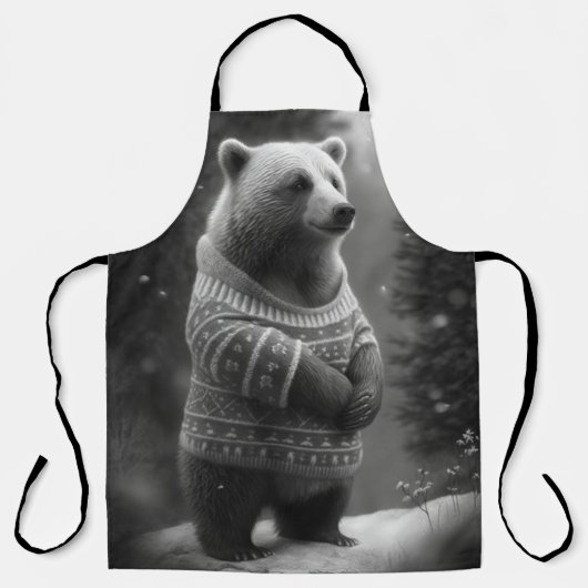 Bear mit einem gemütlichen Pullover Schürze (Vorderseite)