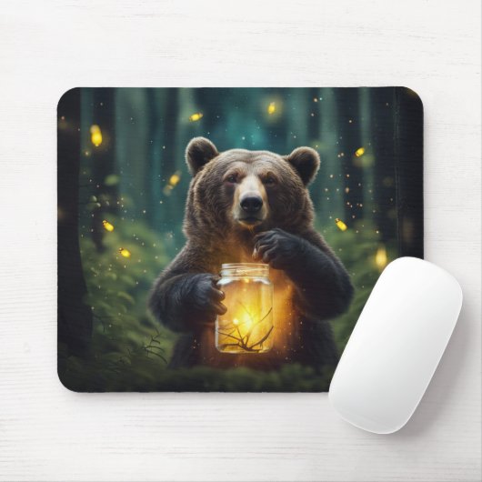 Bear mit Firefrefly im Jar Mousepad (Mit Mouse)