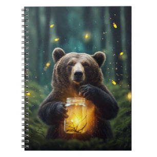 Bear mit Firefrefly im Jar Notizblock