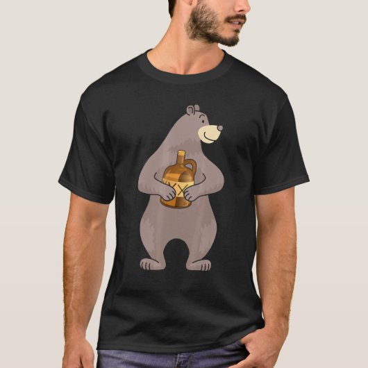 Bear mit Moonshine Jug Drink Animal Moonshiner T-Shirt (Vorderseite)