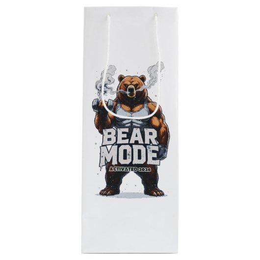 Bear Mode Activated 2026 Geschenktüte Für Weinflaschen (Vorderseite)