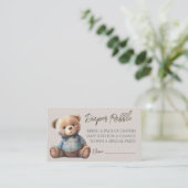 Bear Modern Boho Babydusche Windeln Raffle Ticket Begleitkarte (Stehend Vorderseite)