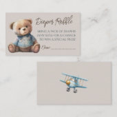Bear Modern Boho Babydusche Windeln Raffle Ticket Begleitkarte (Vorne/Hinten)