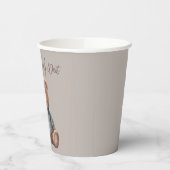 Bear Modern Boho Beige Babydusche Pappbecher (Links)