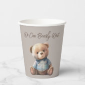 Bear Modern Boho Beige Babydusche Pappbecher (Vorderseite)