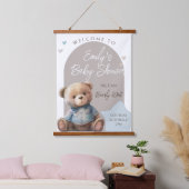 Bear Modern Boho Beige Babydusche Wandteppich Mit Holzrahmen (Schlafzimmer)