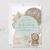 Bear Modern Boho Gender neutral Baby Dusche Einladung (Vorderseite)