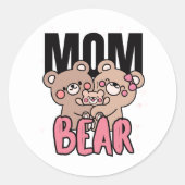 bear-mom Cute Graphic Design Runder Aufkleber (Vorderseite)
