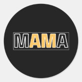 bear-mom Minimal Mama Typography Design Runder Aufkleber (Vorderseite)