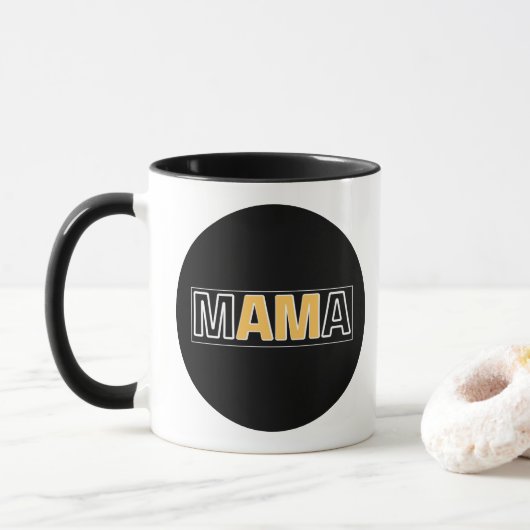 bear-mom Minimal Mama Typography Design Tasse (Mit Donut)