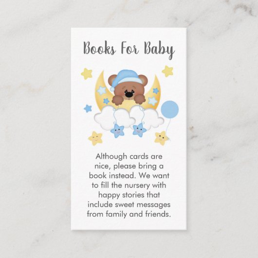 Bear Moon Stars Baby Book Request Card Begleitkarte (Vorderseite)