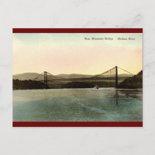 Bear Mountain Bridge, Hudson River NY Vintag 1927 Postkarte (Vorderseite)