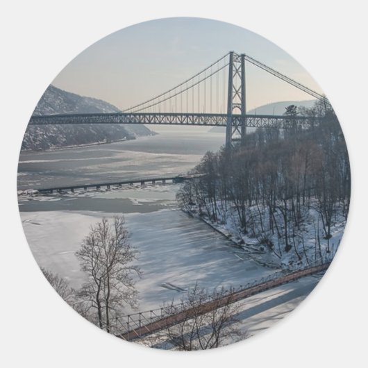 Bear Mountain-Brücke Runder Aufkleber (Vorderseite)