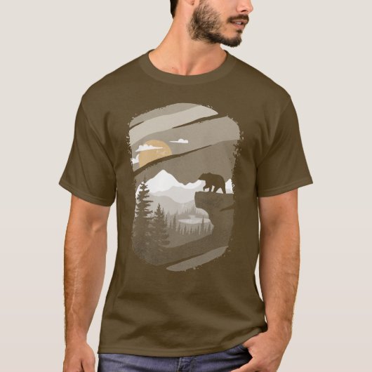 Bear Mountain Forest for Men Boys T-Shirt (Vorderseite)