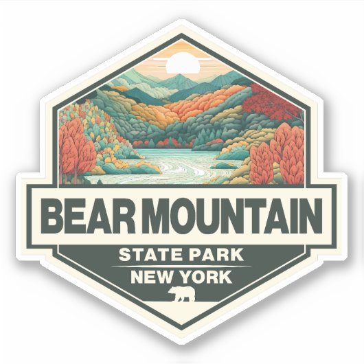 Bear Mountain Staat Park New York Travel Art Abzei Aufkleber (Vorderseite)