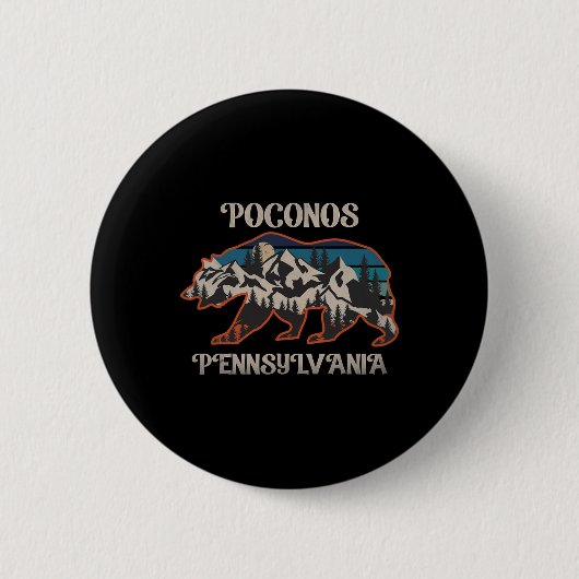 Bear Mountains Poconos Pennsylvania Pa Vintager 80 Button (Vorderseite)