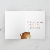Bear & Mouse Frohe Weihnachtswatercolor-Karte Karte (Innenseite)