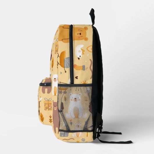 Bear-Muster Bedruckter Rucksack (Rechts)