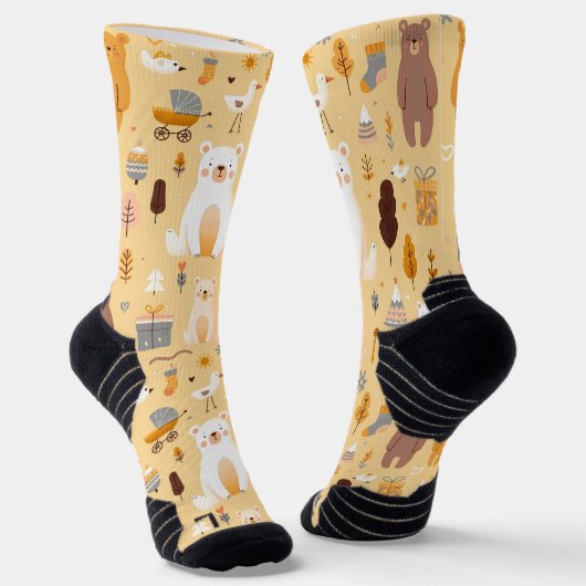 Bear-Muster Socken (Gewinkelt)