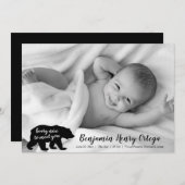 Bear Nice to Meetings You Baby Foto Ankündigung (Vorne/Hinten)